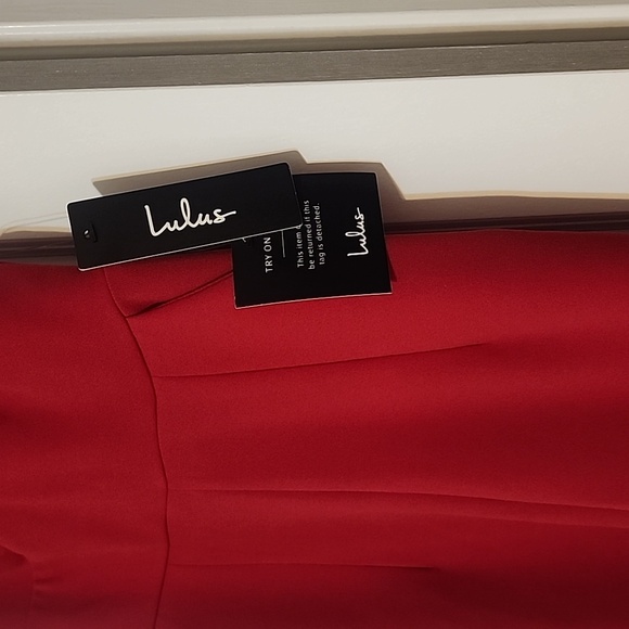 Lulu's Bold Red Ruffled Jumpsuit - Picture 3 of 4